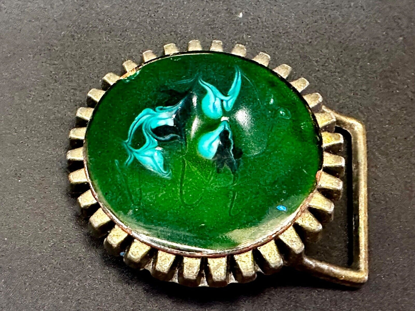 Artisan Metalworker Green Email Art Project - Beautiful Vintage Belt Buckle