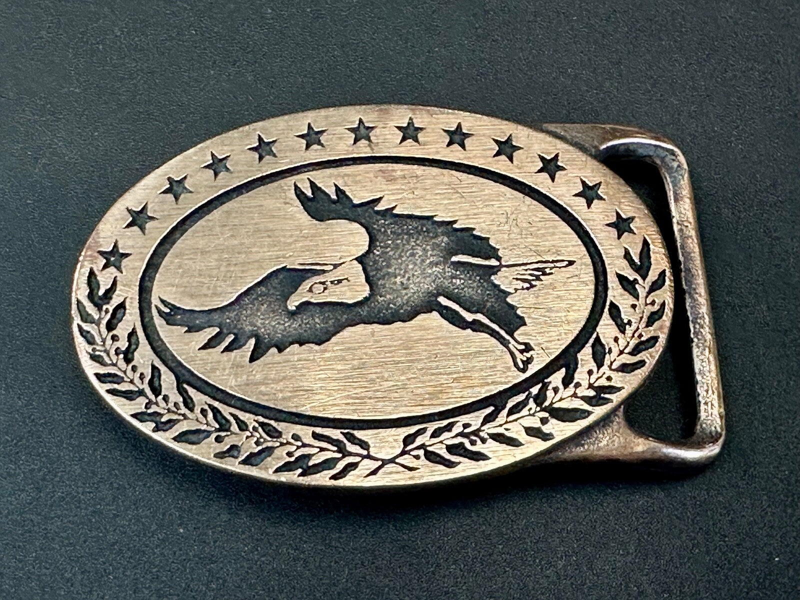 Bald Eagle  Vintage Tech Ether Guild Hippy Style Solid Brass Belt Buckle