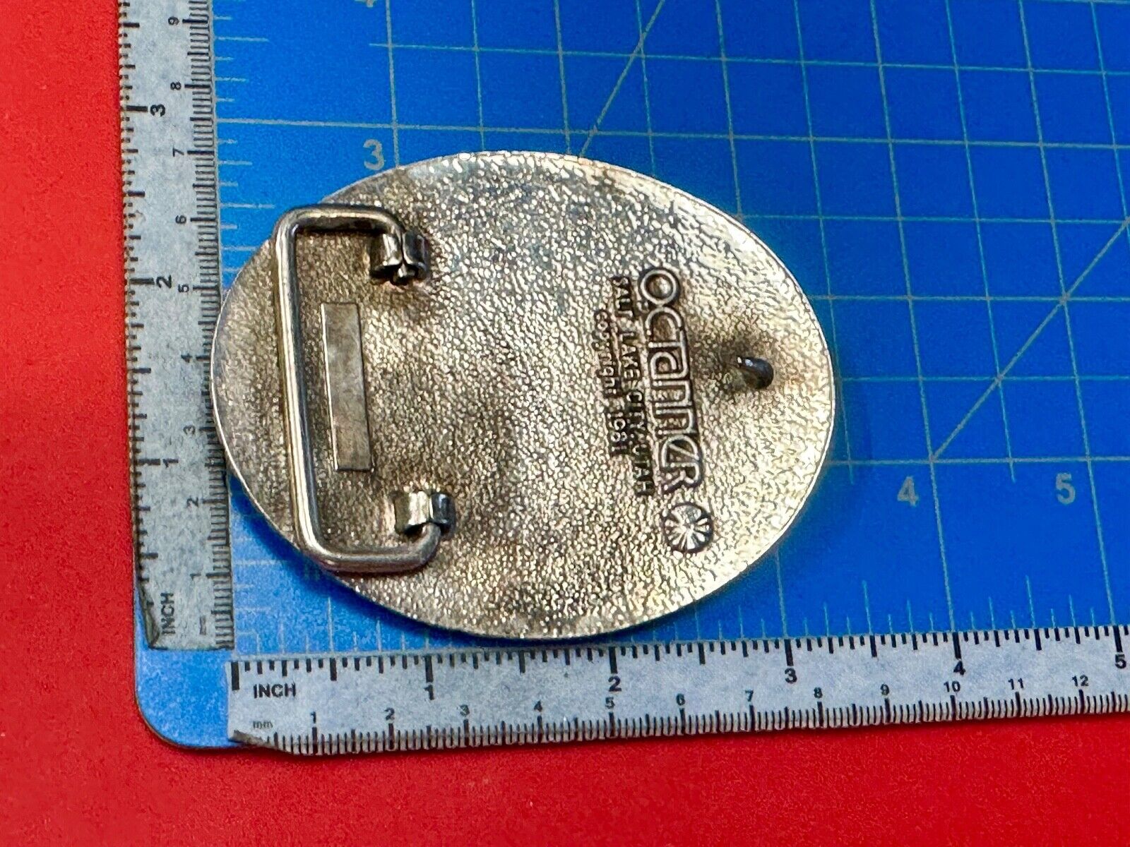 Amoco Oil Gas Mining Fuel Company logo Vintage 1981 belt buckle by by OC tanner