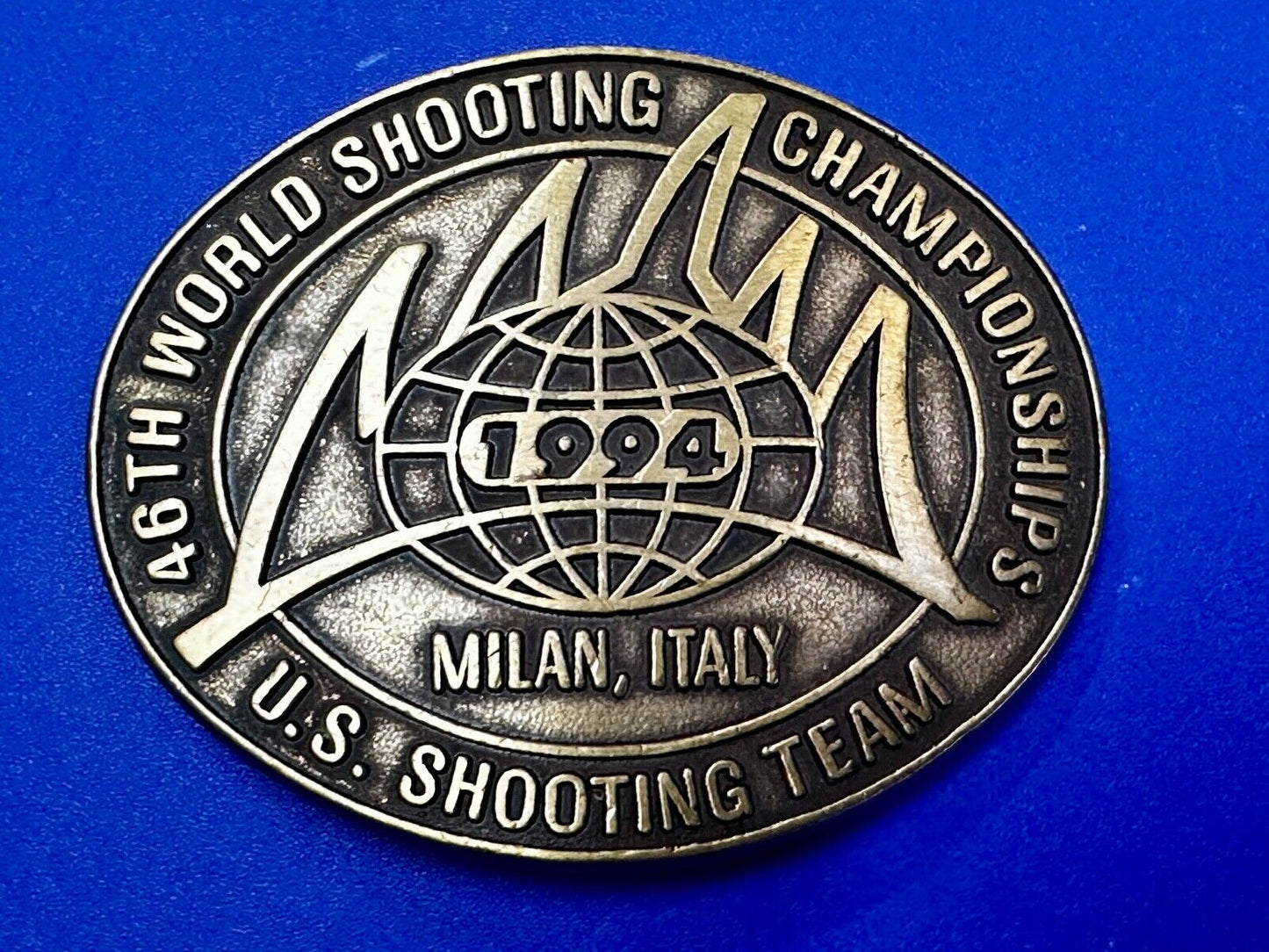 46TH World US Shooting Championship 1994 Milan Italy Commemorative Belt Buckle