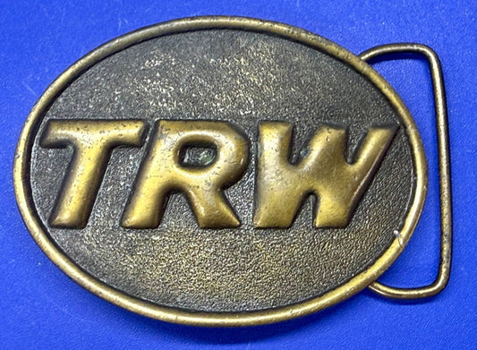 TRW Automotive Parts Advertising Promo Vintage Indiana Metal Craft Belt Buckle