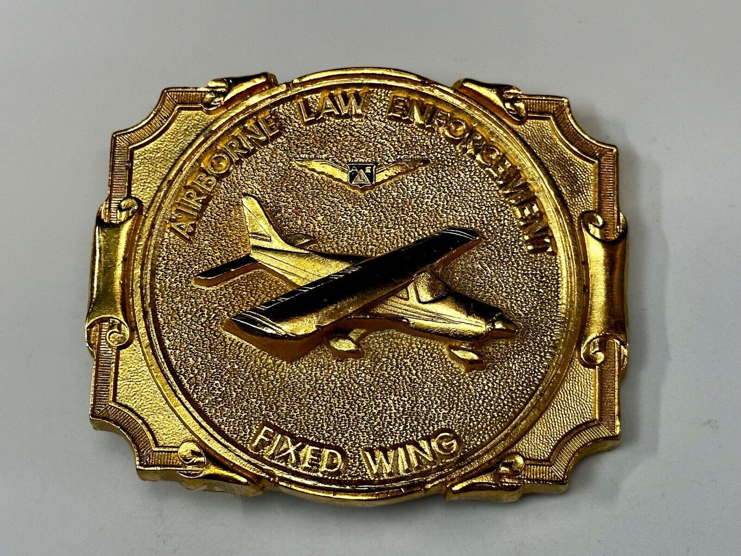 Airborne Law Enforcement Plane Police Pilot Fixed Wing Lg Belt Buckle  #20 ALE