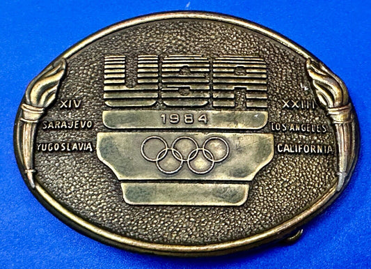 1984 USA Olympics Los Angeles California Vintage Commemorative Belt Buckle