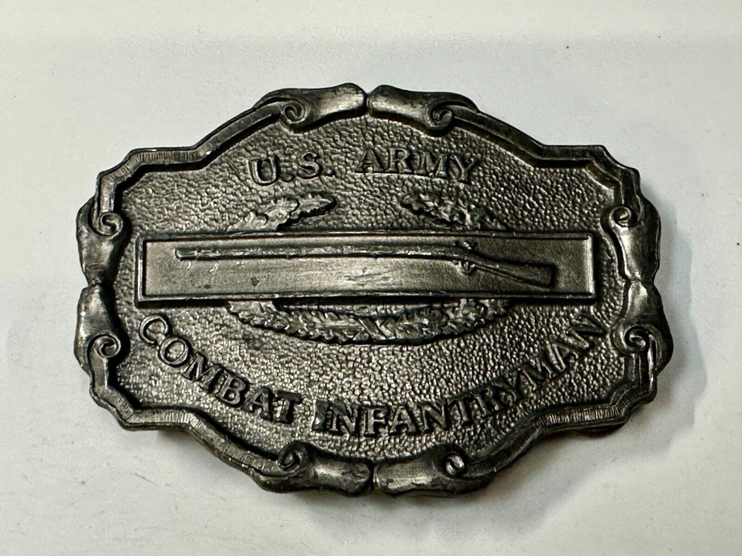 United States Army Combat Infantryman Vintage 1986 Bergamot Belt Buckle