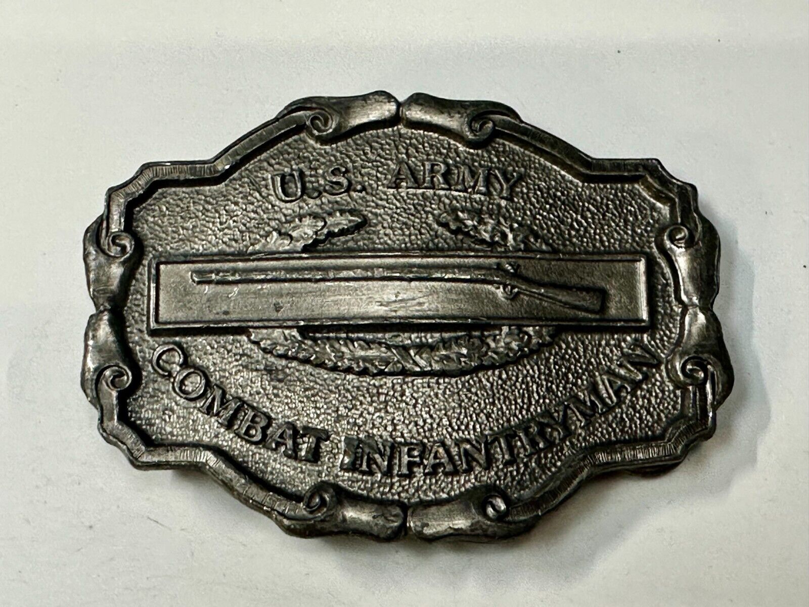 United States Army Combat Infantryman Vintage 1986 Bergamot Belt Buckle
