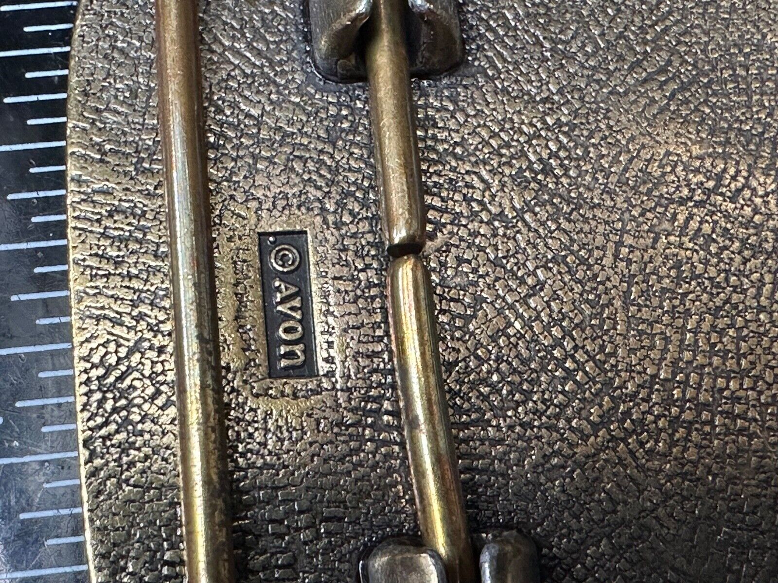 Bi-Plane Pilots Airplane brass tone Belt Buckle by Avon