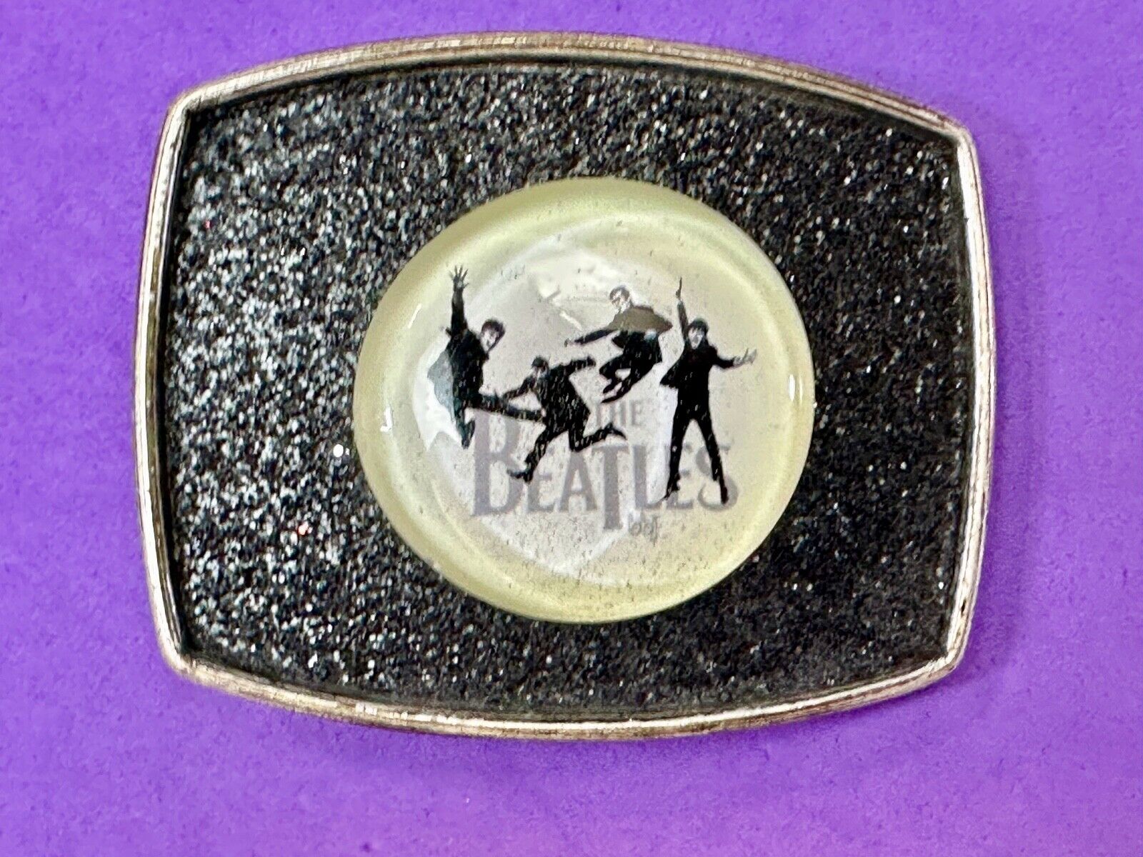 The Beatles - Black White Round Centerpiece belt buckle by Century Canada