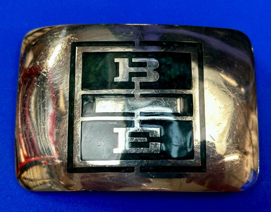 Be Company Logo - Quality Inlaid Green  Enamel Color Vintage Belt Buckle