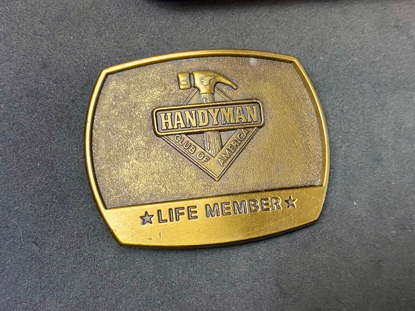 vintage Hammer Tools  - handyman club of America - life member belt buckle