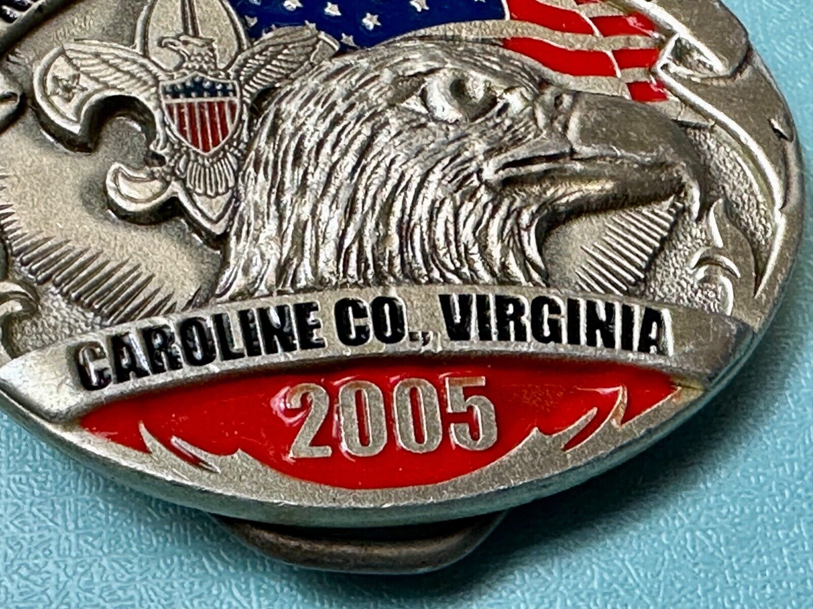 2005 BSA National Scout Jamboree STAFF Caroline County of Virginia Belt Buckle