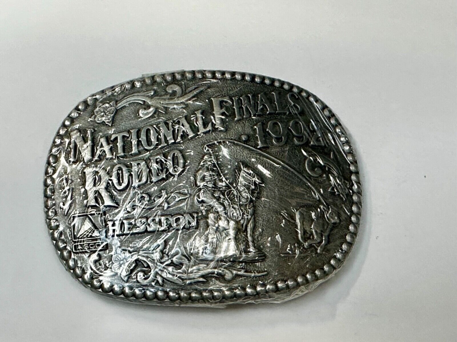 1992 ADM NATIONAL FINALS RODEO ADULT SIZE  NFR NOS WESTERN COWBOY BELT BUCKLE