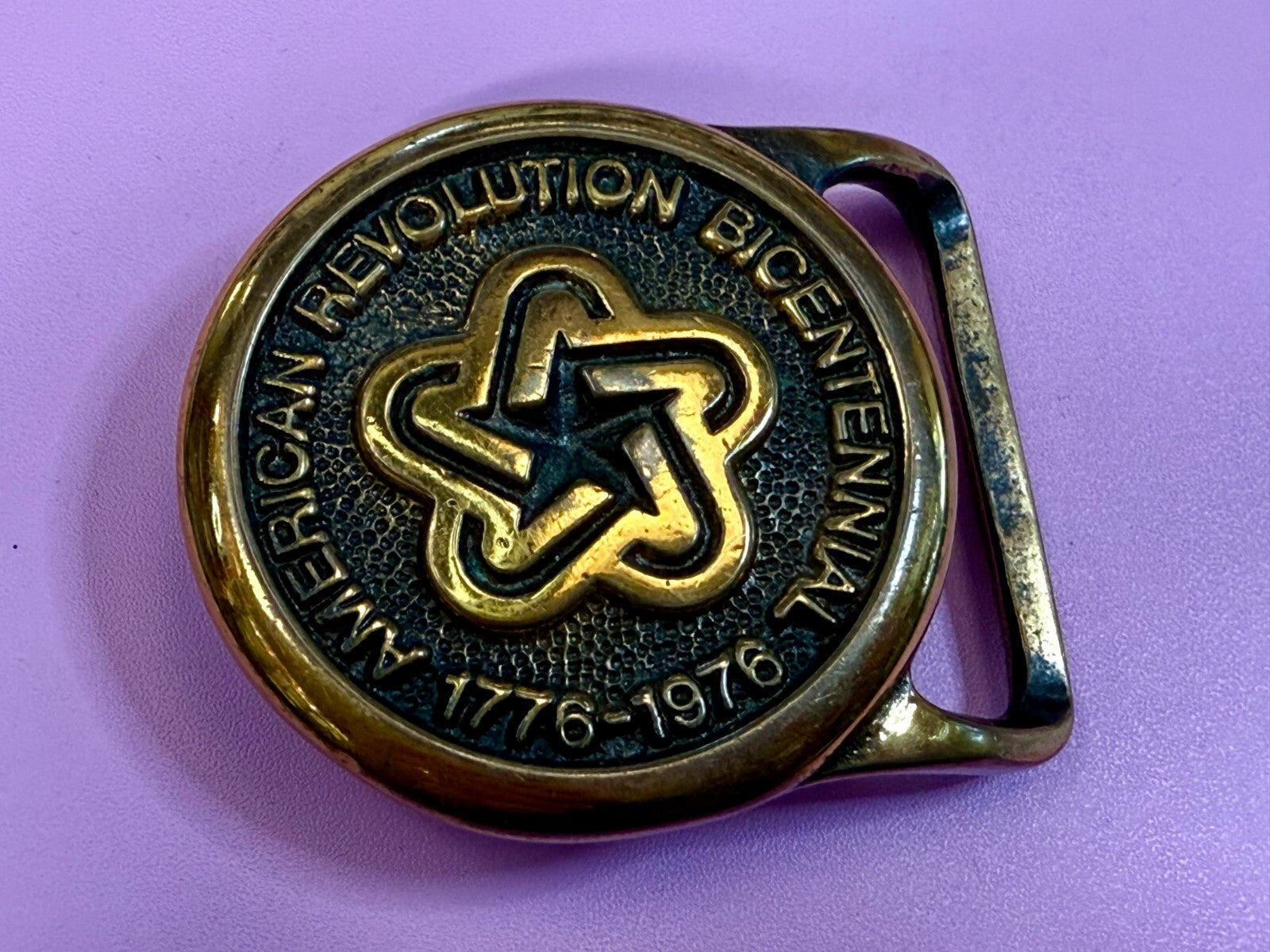 American Revolution Bicentennial Solid Brass Taylor Music Nashville Belt Buckle
