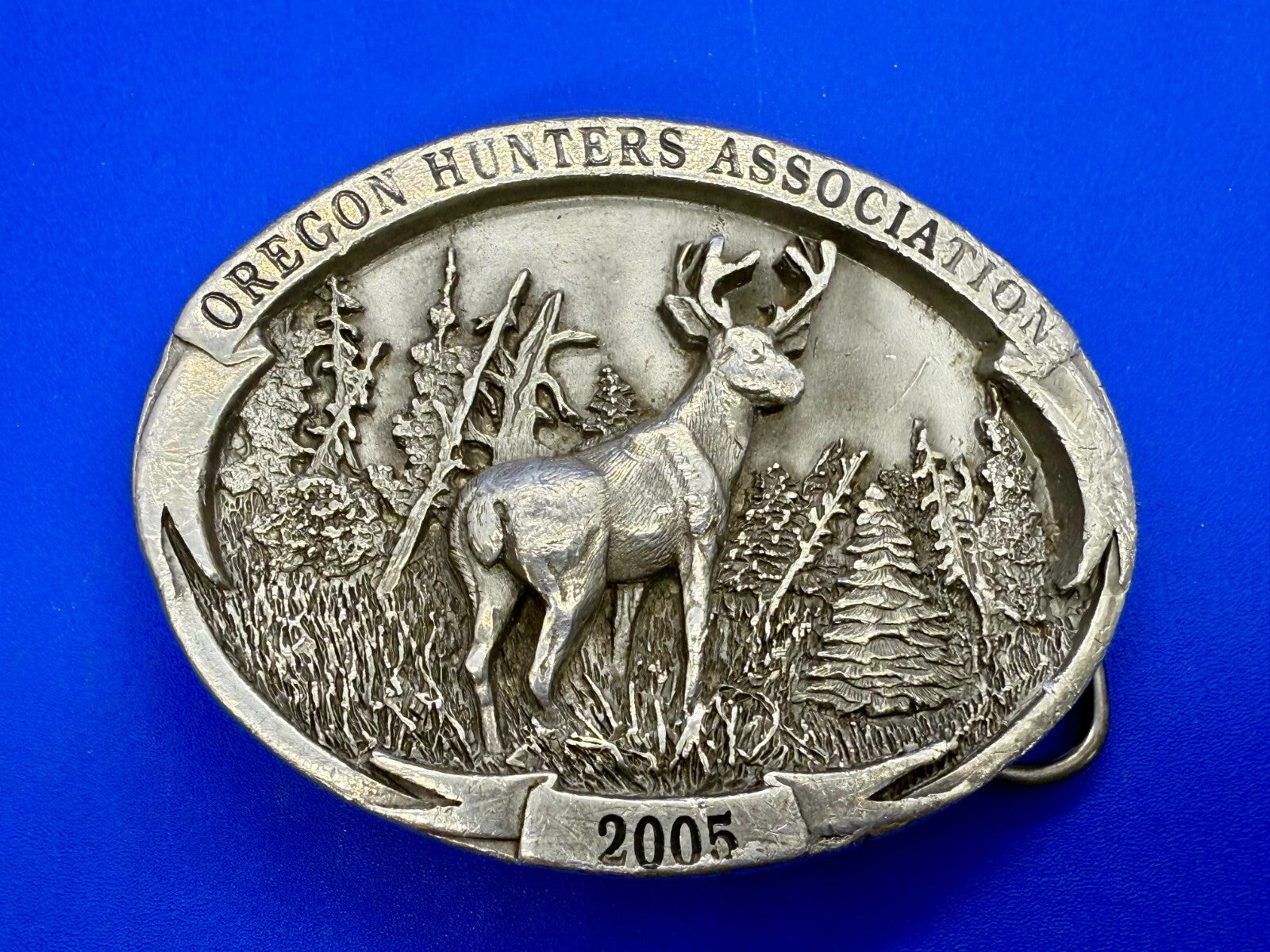 Annual Oregon Hunters Association Commemorative Pewter 2005 Siskiyou Belt Buckle