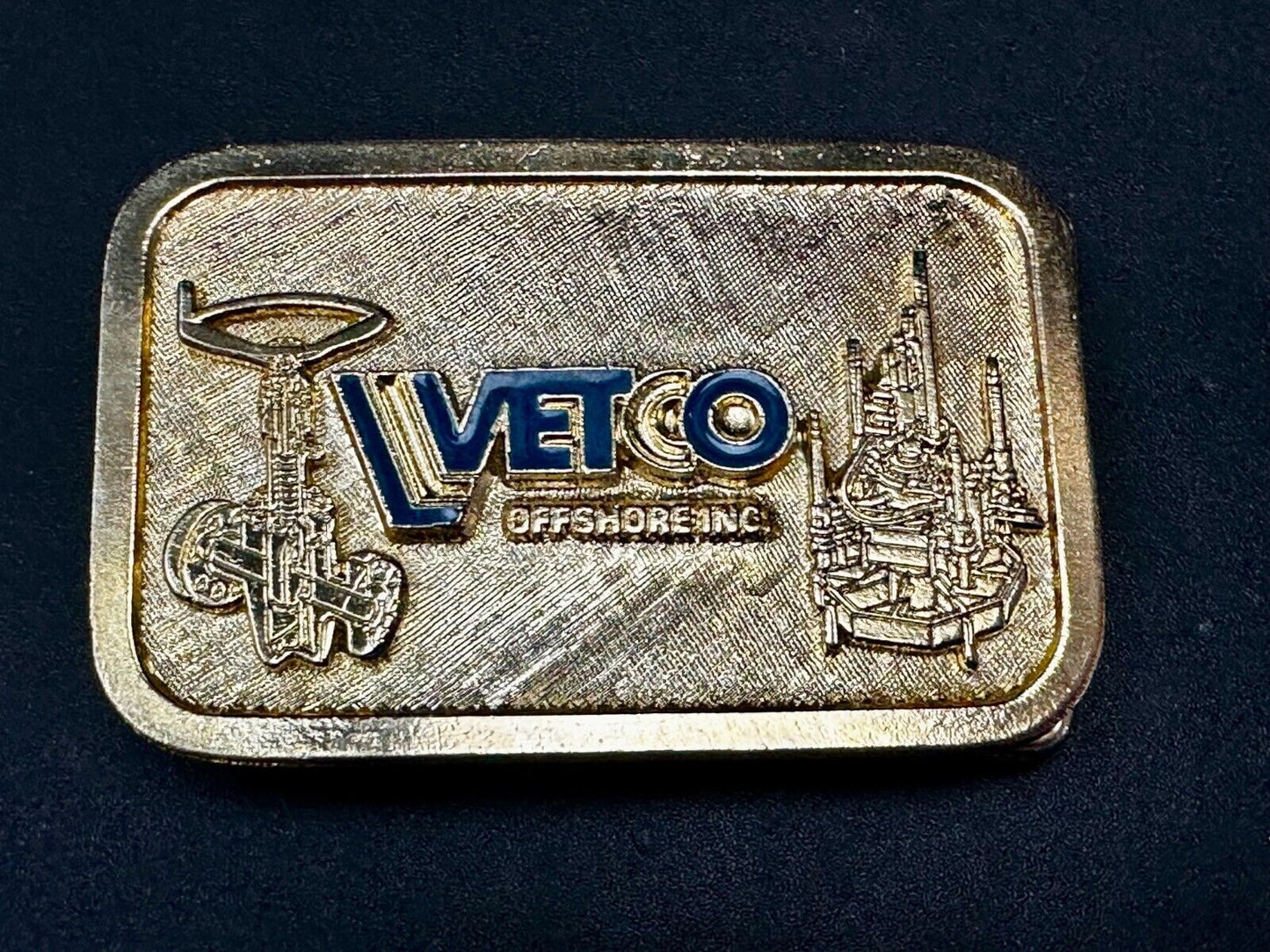 Vetco Offshore Oilfield Oil Drilling Gas Refinery Belt Buckle by Hit Line USA
