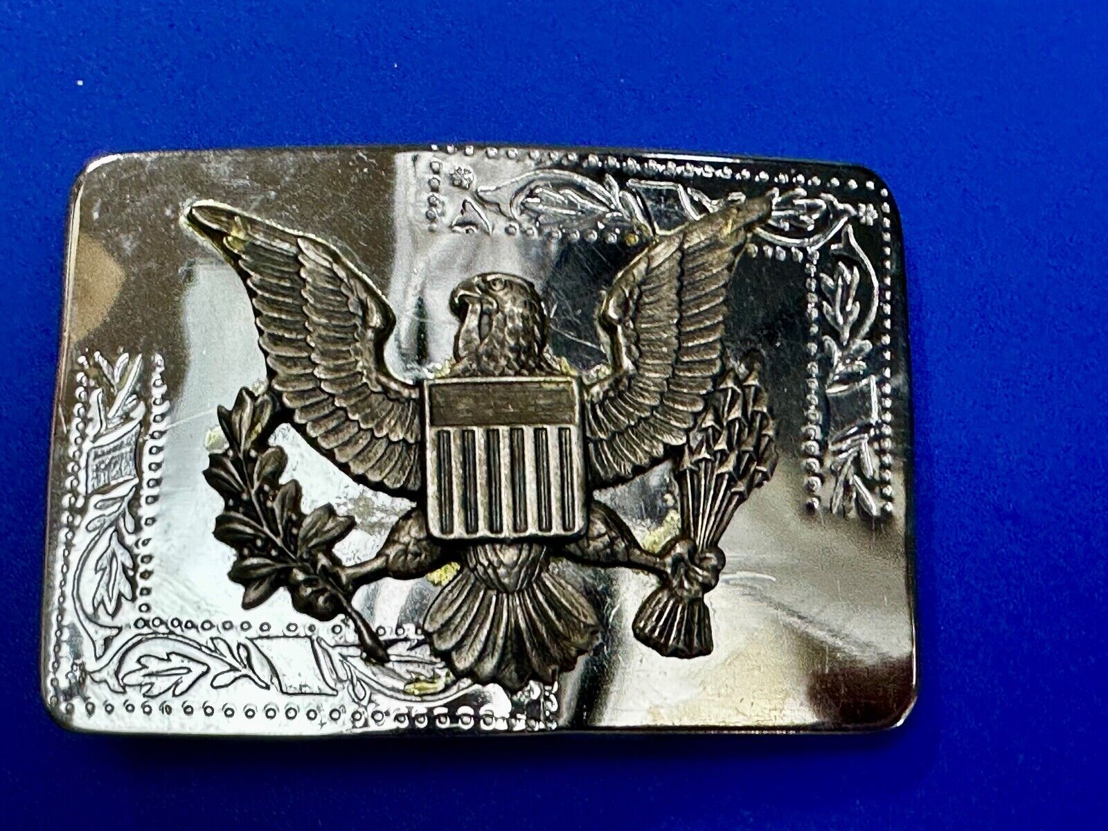 The Great Seal of the USA Vintage Reflective two tone Belt Buckle - See Hallmark