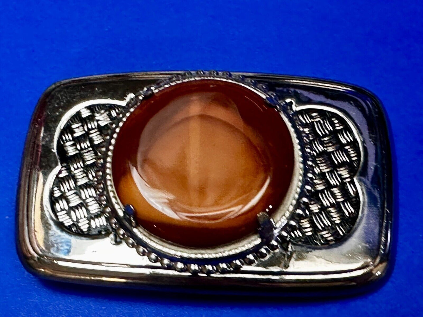 Vintage Faux Stone Belt Buckle - or Blank for your silver dollar coin Project!