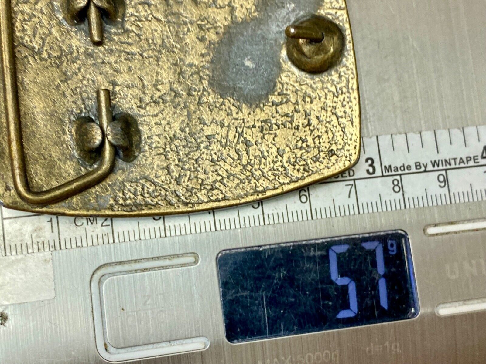 Vintage Initials Letters F. L. T.  leather and brass tone western belt buckle