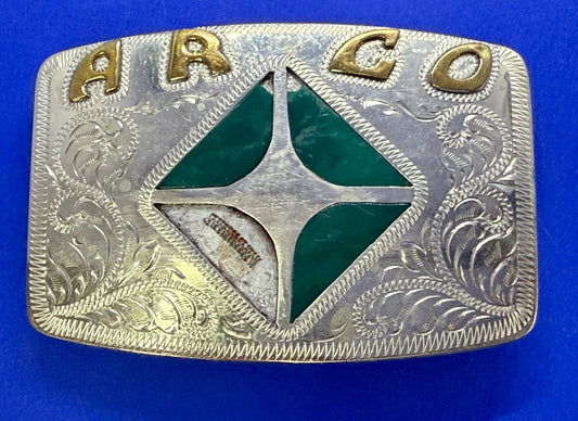 Arco Company?  Inlay Inlaid Western Engraved Vintage Belt Buckle - To Repair