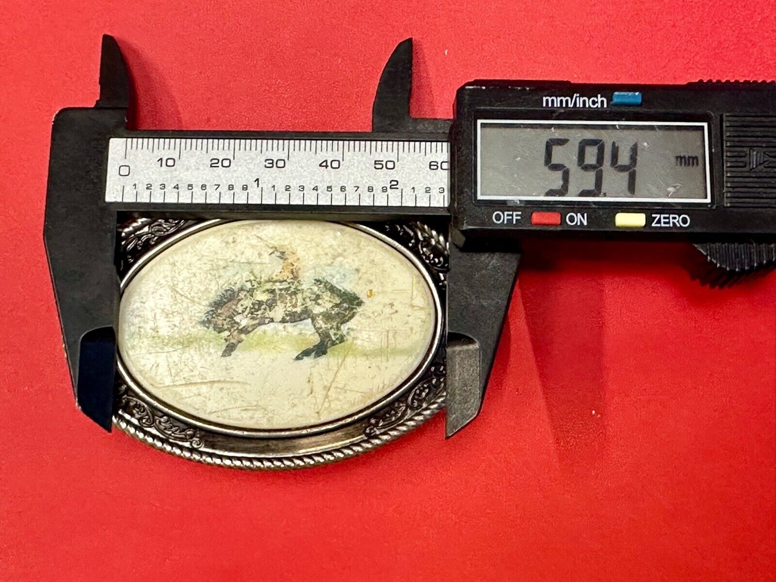 Used Faded End of the Trail picture Belt Buckle to restore of re-purpose
