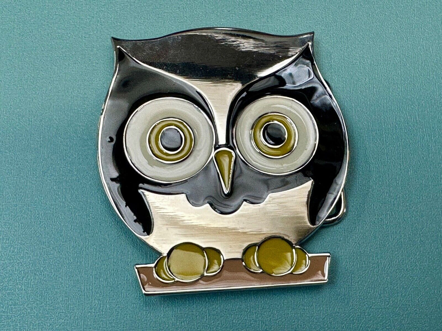 Adorable Perched OWL - Big Eyed Animal Lovers cutout belt buckle