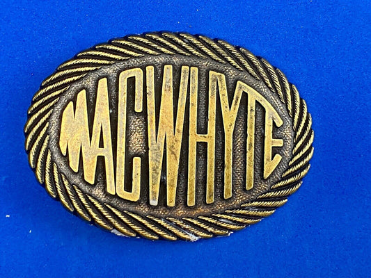 Vintage Macwhyte Belt Buckle Canadian Wire Rope & Specialty Cable Manufacturer 