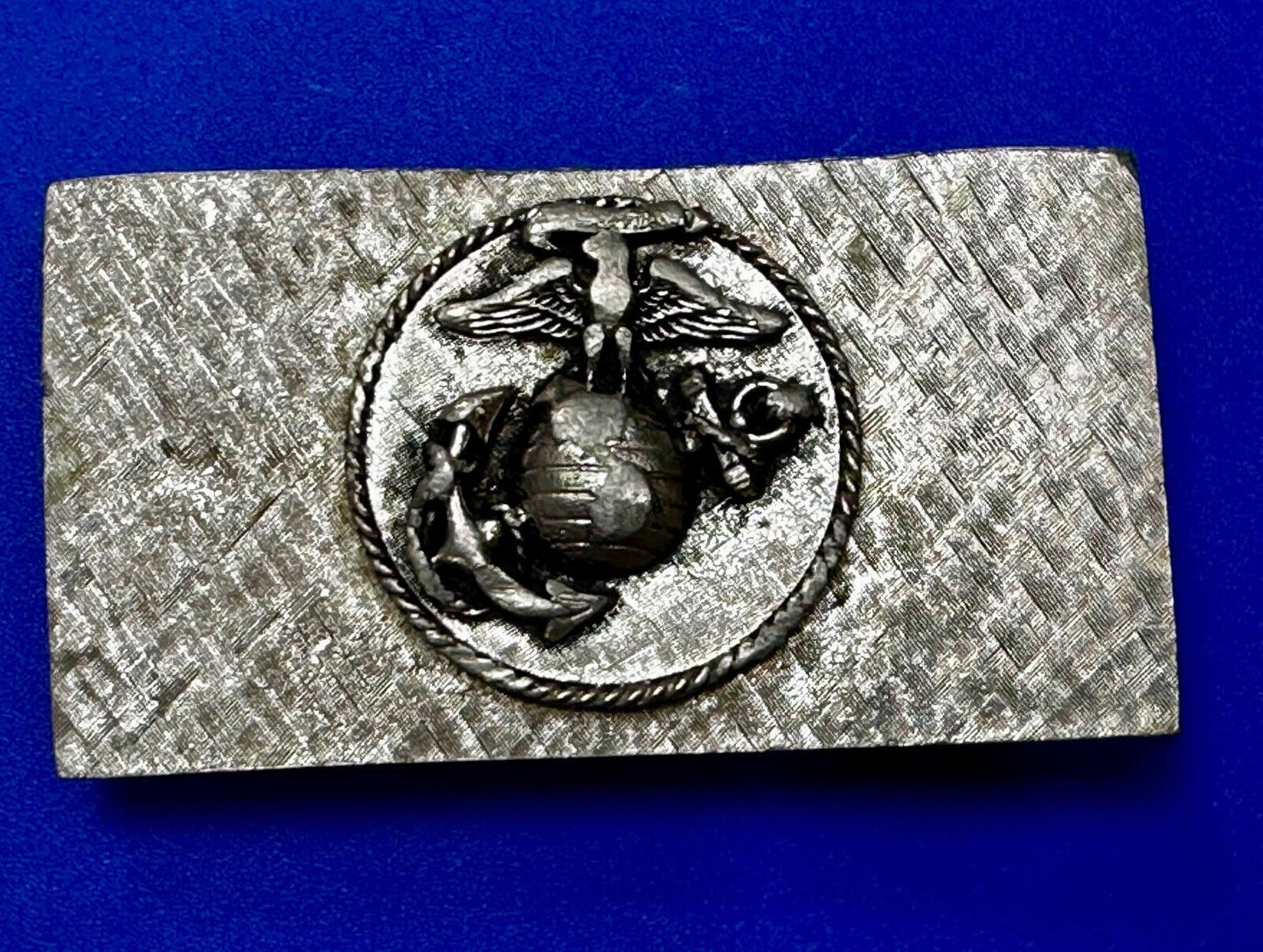 United States Marines Corps USA Military Emblem Silver Tone Belt Buckle