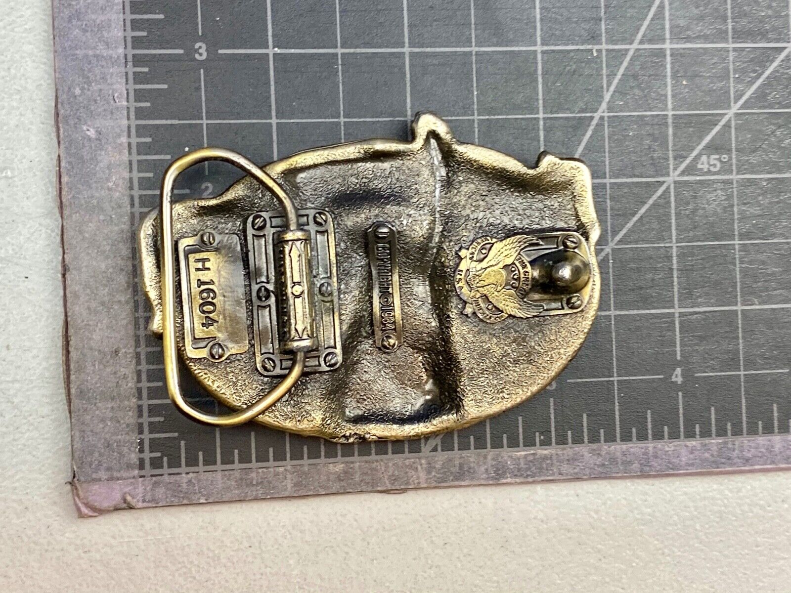 Vintage 1984- Stand Up For America Liberty Freedom - Great American Belt Buckle
