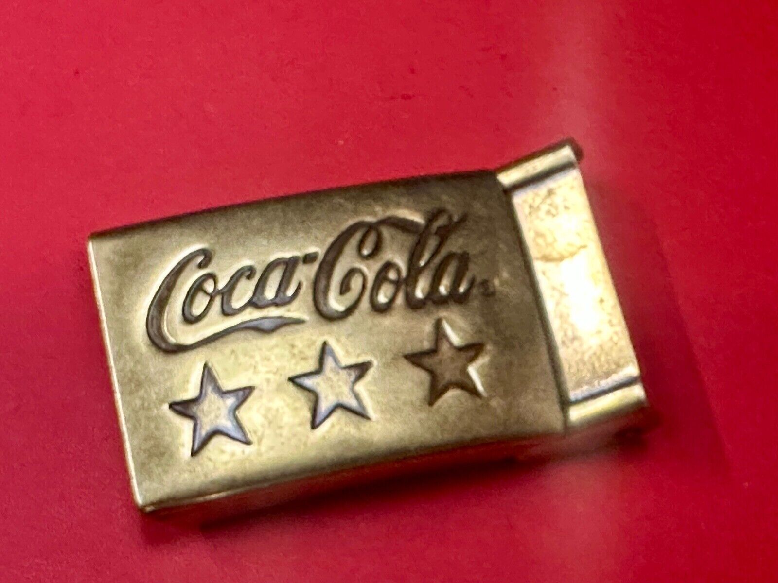 Three Stars - COCA-COLA SODA POP COLLECTORS VINTAGE BRASS TONE BELT BUCKLE