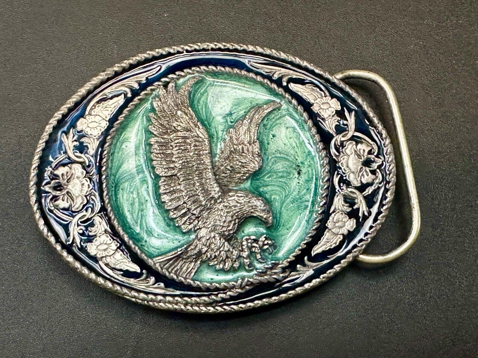 THE EAGLE - Attacking Hunting Diving Siskiyou Vintage Belt Buckle 1991 G-5