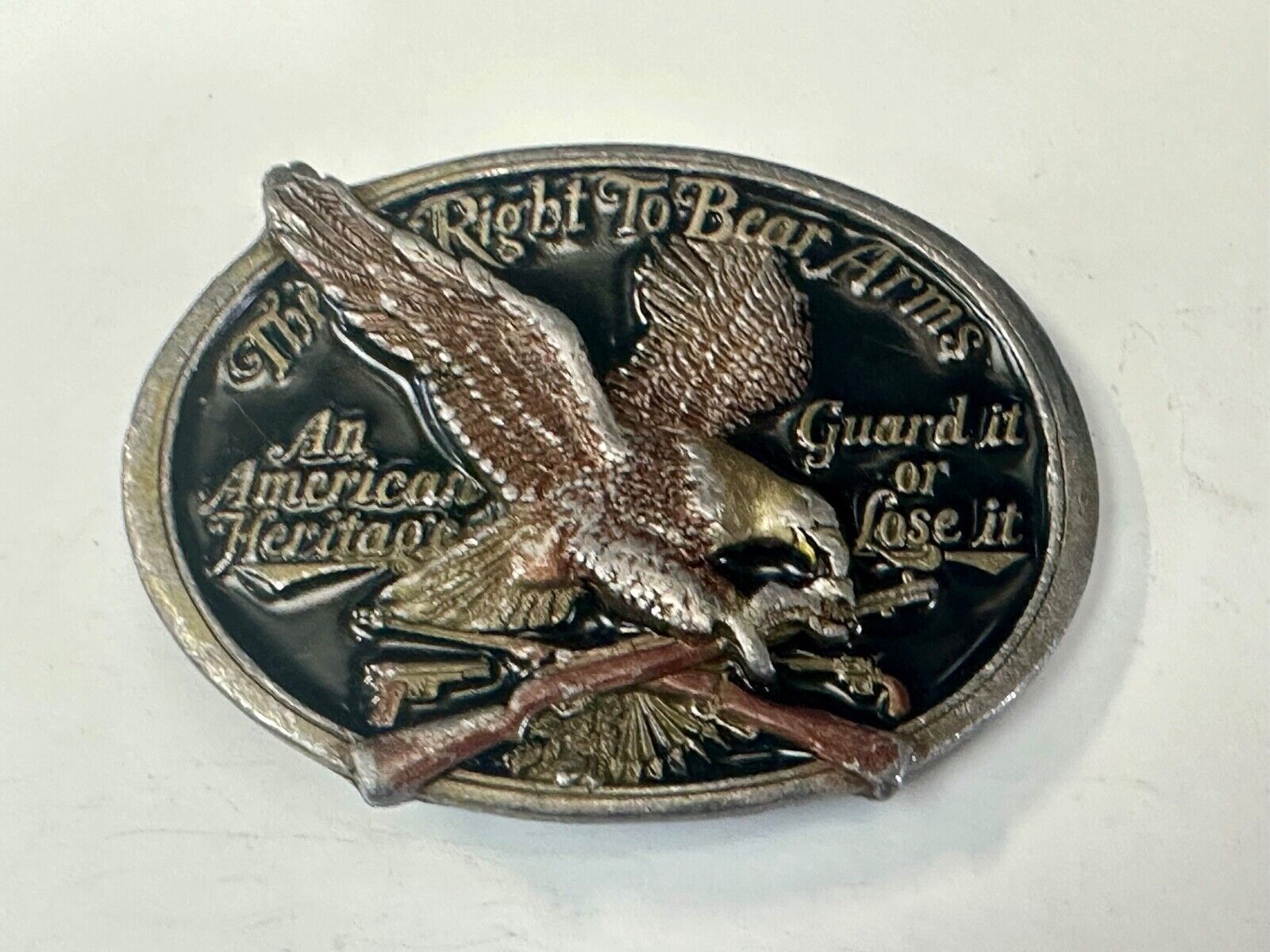 An American Heritage - Second Amendment gun laws Guard it or Lose it belt buckle