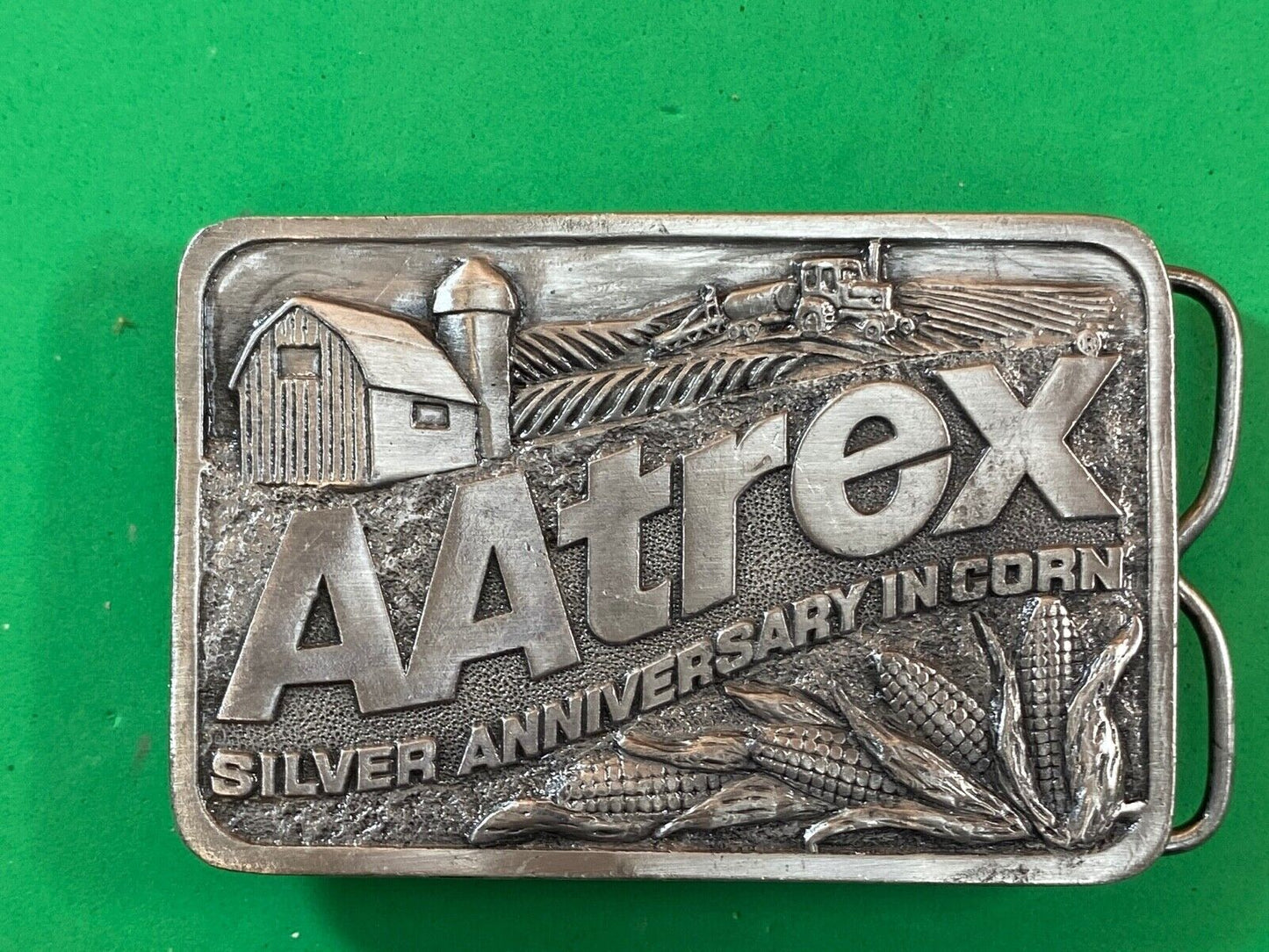 AAtrex silver anniversary in corn Herbicide Pewter Belt Buckle 
