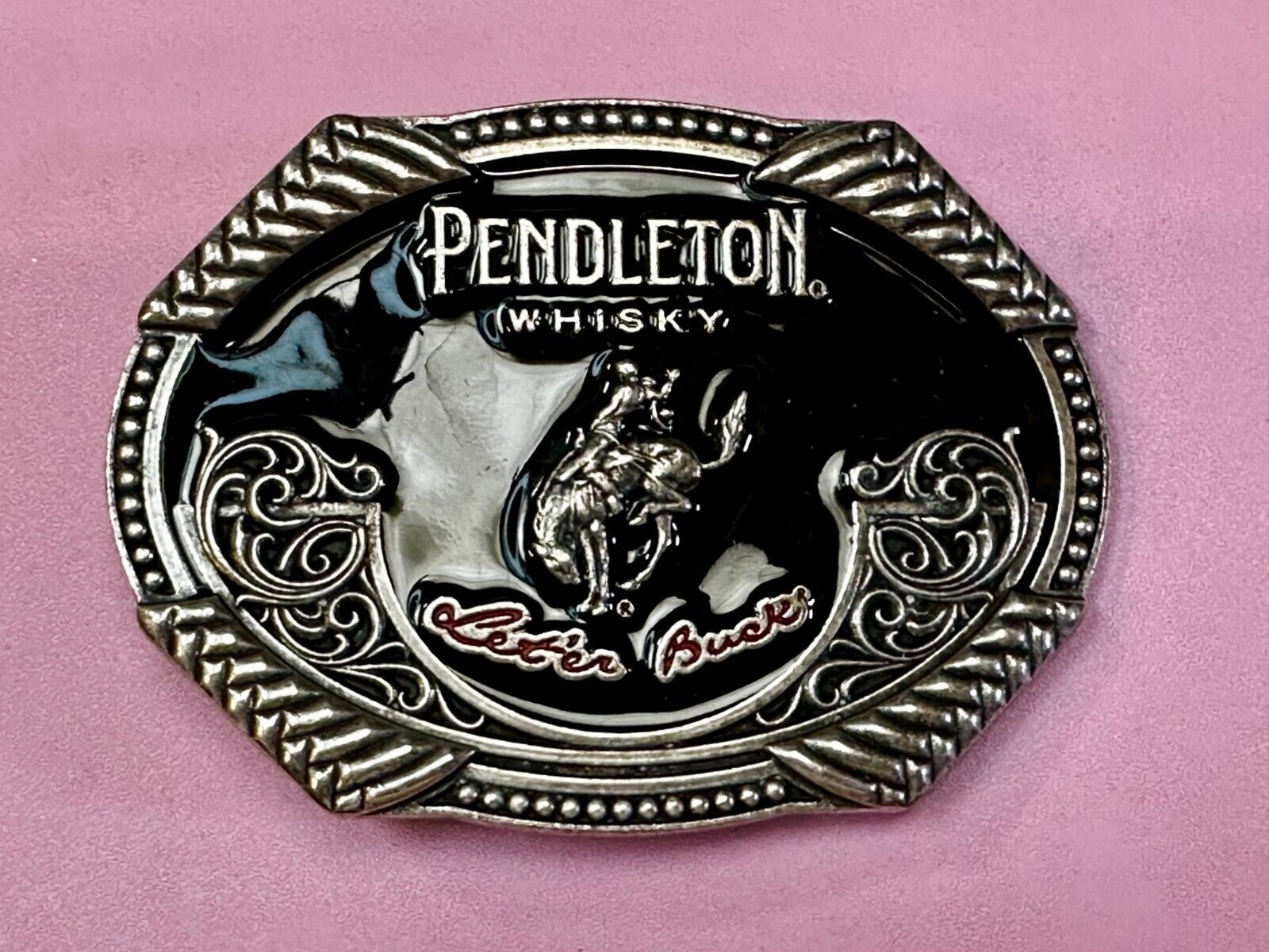 2020 Pendleton Whiskey Let'er Buck Rodeo Cowboy Montana Silversmiths Belt Buckle