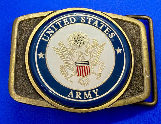 United States Army Armed Forces Commemorative Brass Tone Vintage Belt Buckle