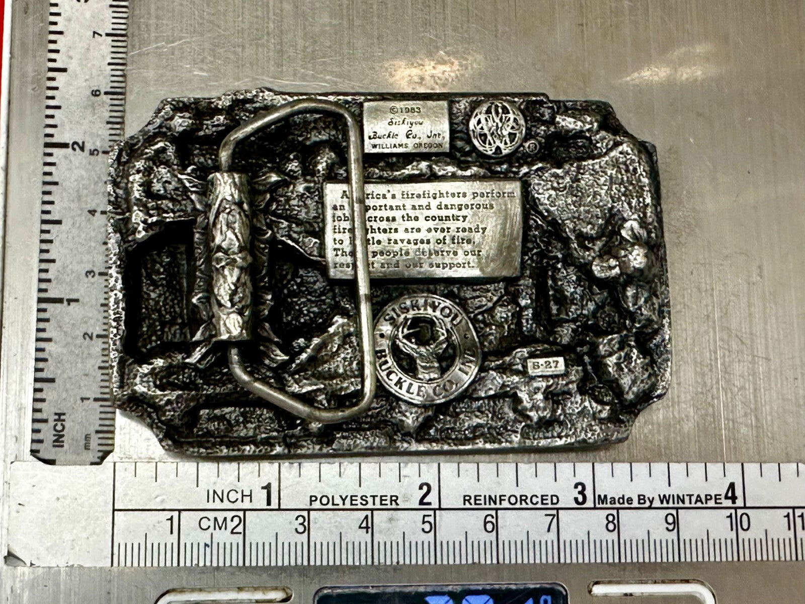 Americas Firefighters Ever Ready Ever Willing Commemorative Siskiyou Belt Buckle