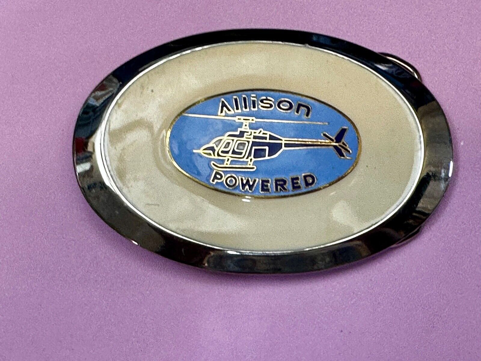 Allison Helicopters Indianapolis Indiana Company Aviation Plane Belt Buckle