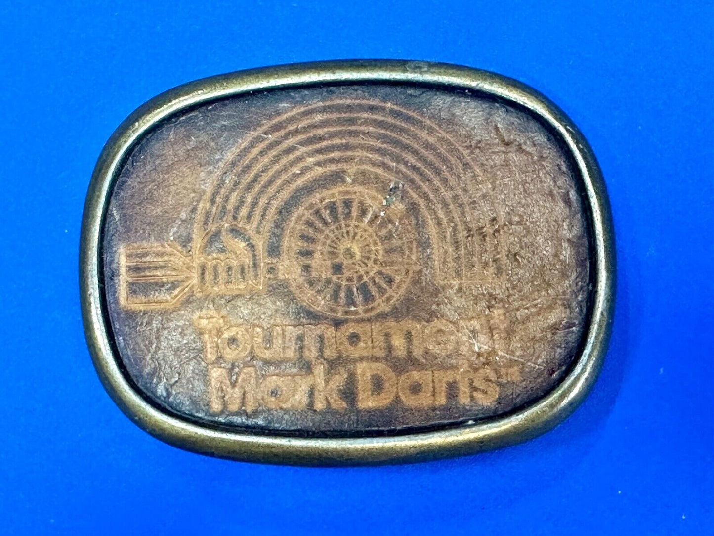 Tournament Mark Darts Leather & Metal Dart board game Belt Buckle