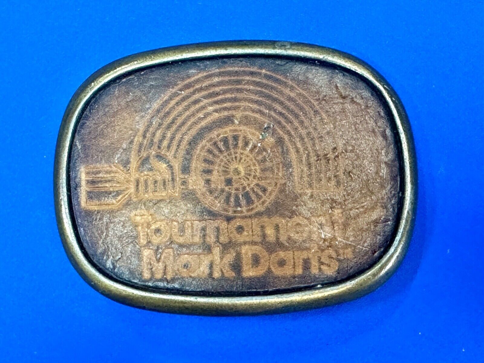 Tournament Mark Darts Leather & Metal Dart board game Belt Buckle