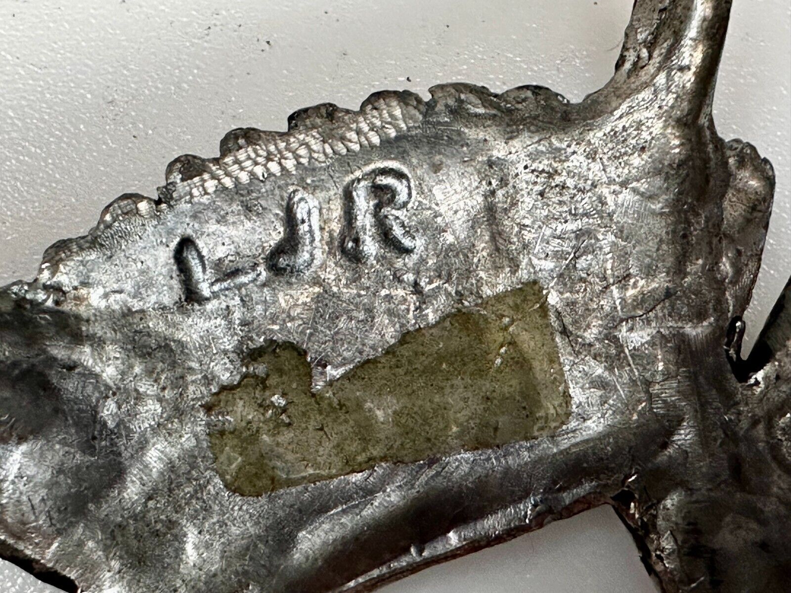 Artisan Made Pewter Belt Buckle Signed LJR Bill's Buckle Co