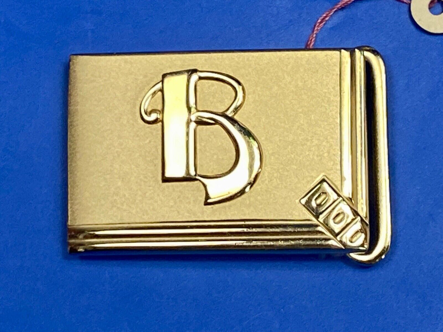 Vintage Gold Tone Letter B Monogram Initial Small Formal Belt Buckle
