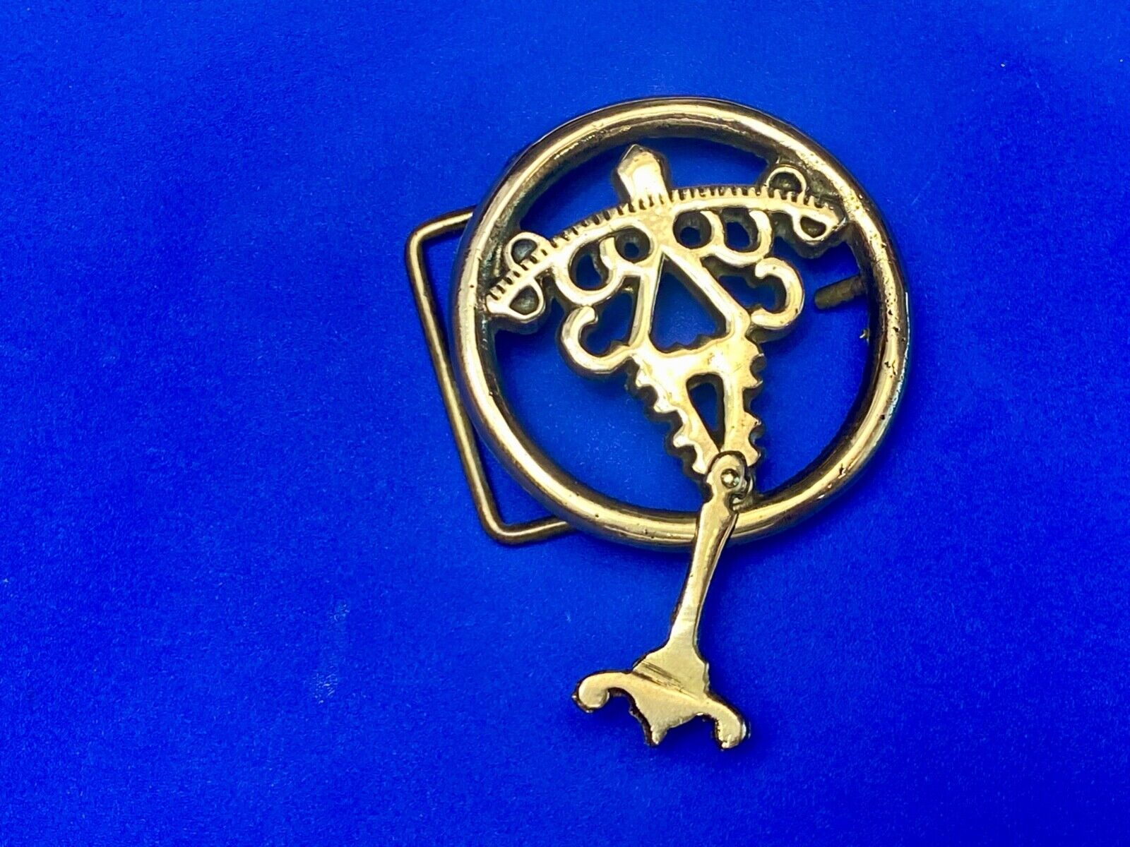 60's Hippy Moving Clock Pendulum Amazing! solid brass belt buckle