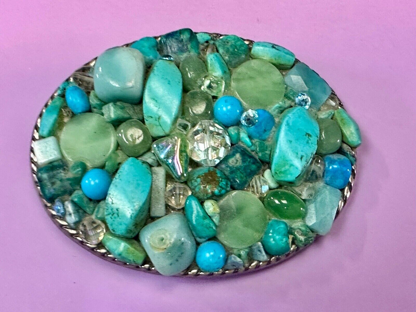 Artisan Mixed Material Turquoise color theme Belt Buckle by Ivan
