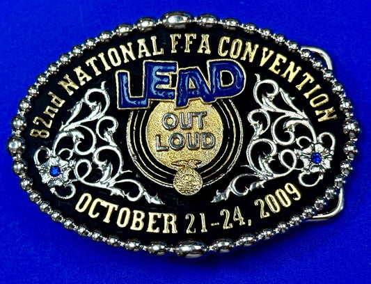 82nd Farmers FFA Convention LEAD OUT Loud 2009 Montana Silversmiths belt buckle