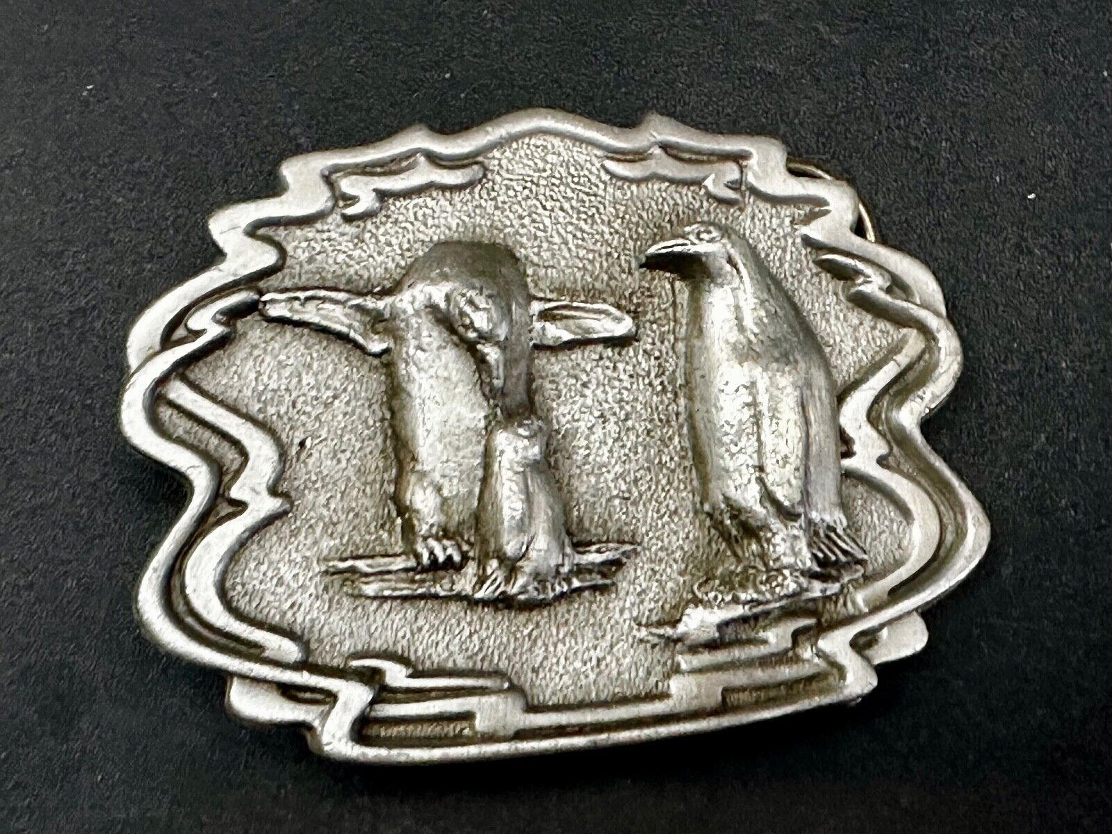 Adorable Penguins Vintage 1993 Great American Products Belt Buckle