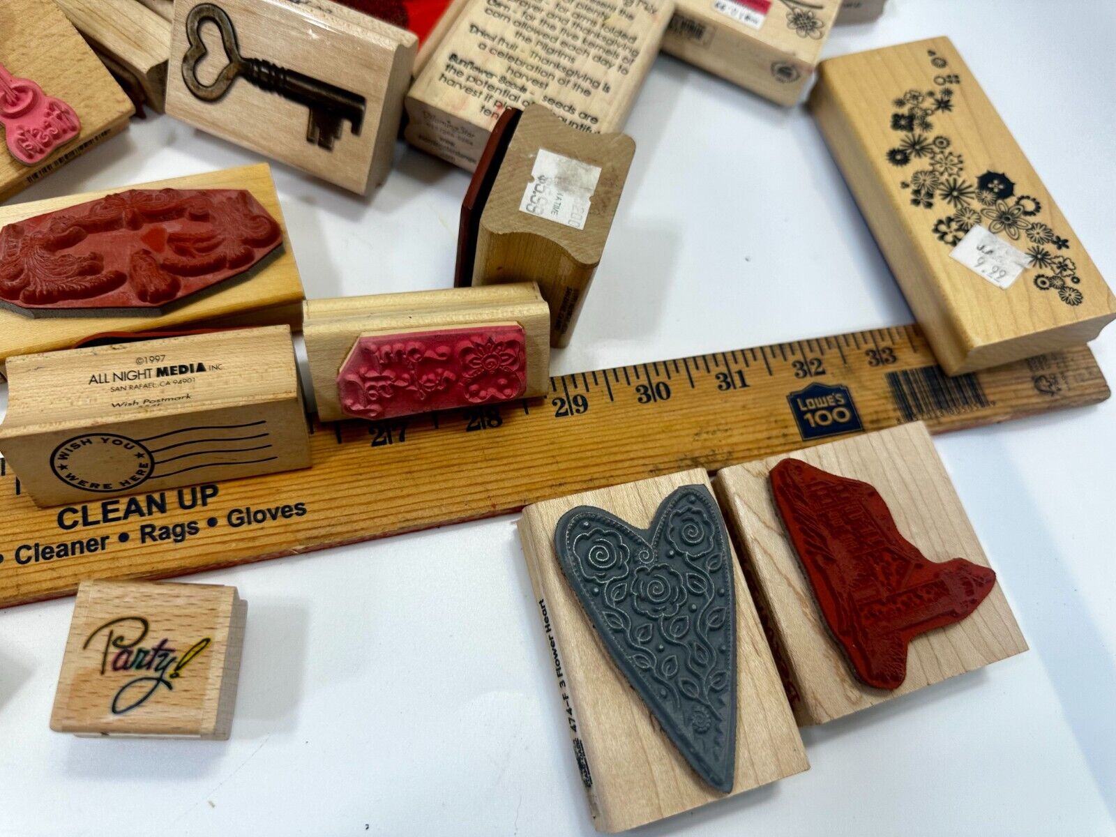 7.4 Pounds of Rubber Stamps HUGE LOT - Mostly NEW! Scrapbook Teachers SCORE!
