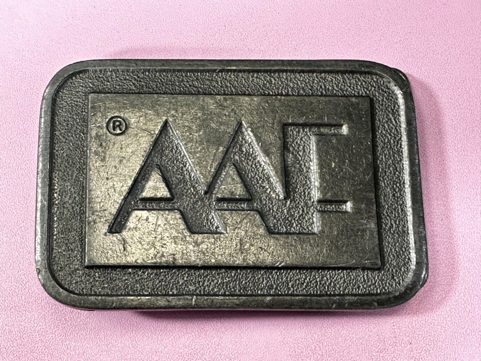AAF American Air Filter Company Brass Tone Advertisement Belt Buckle