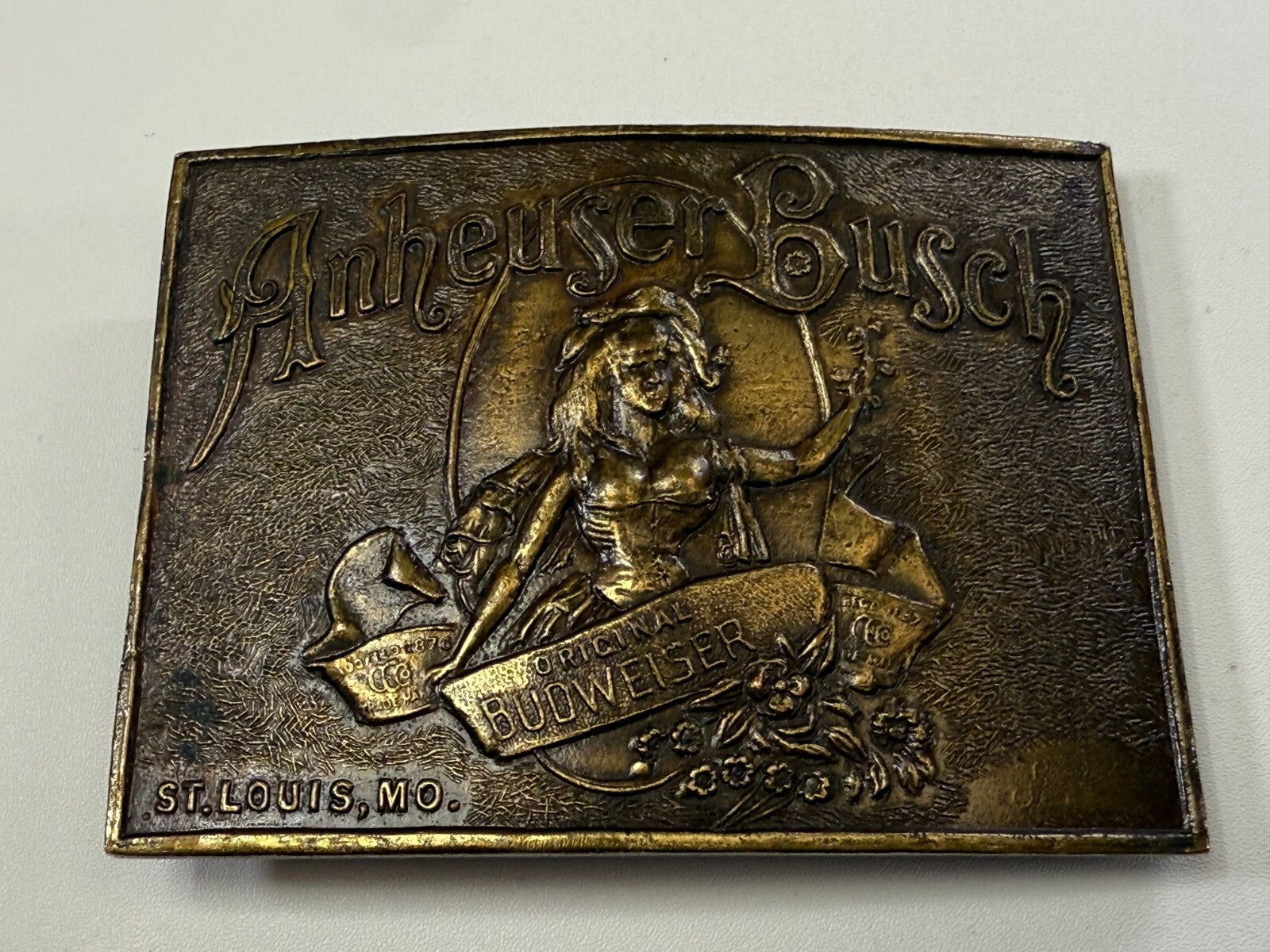 Anheuser Busch Original Budweiser St. Louis Mo. Promo Belt Buckle Bergamot B-168