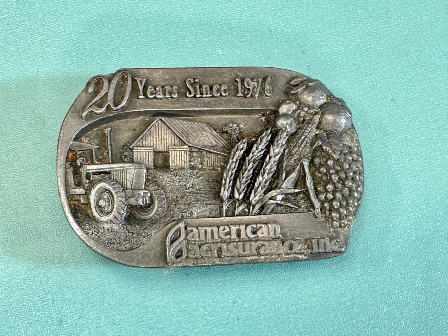 American Agrisurance Inc Farmers Insurance company 20 year 1976 96 belt buckle