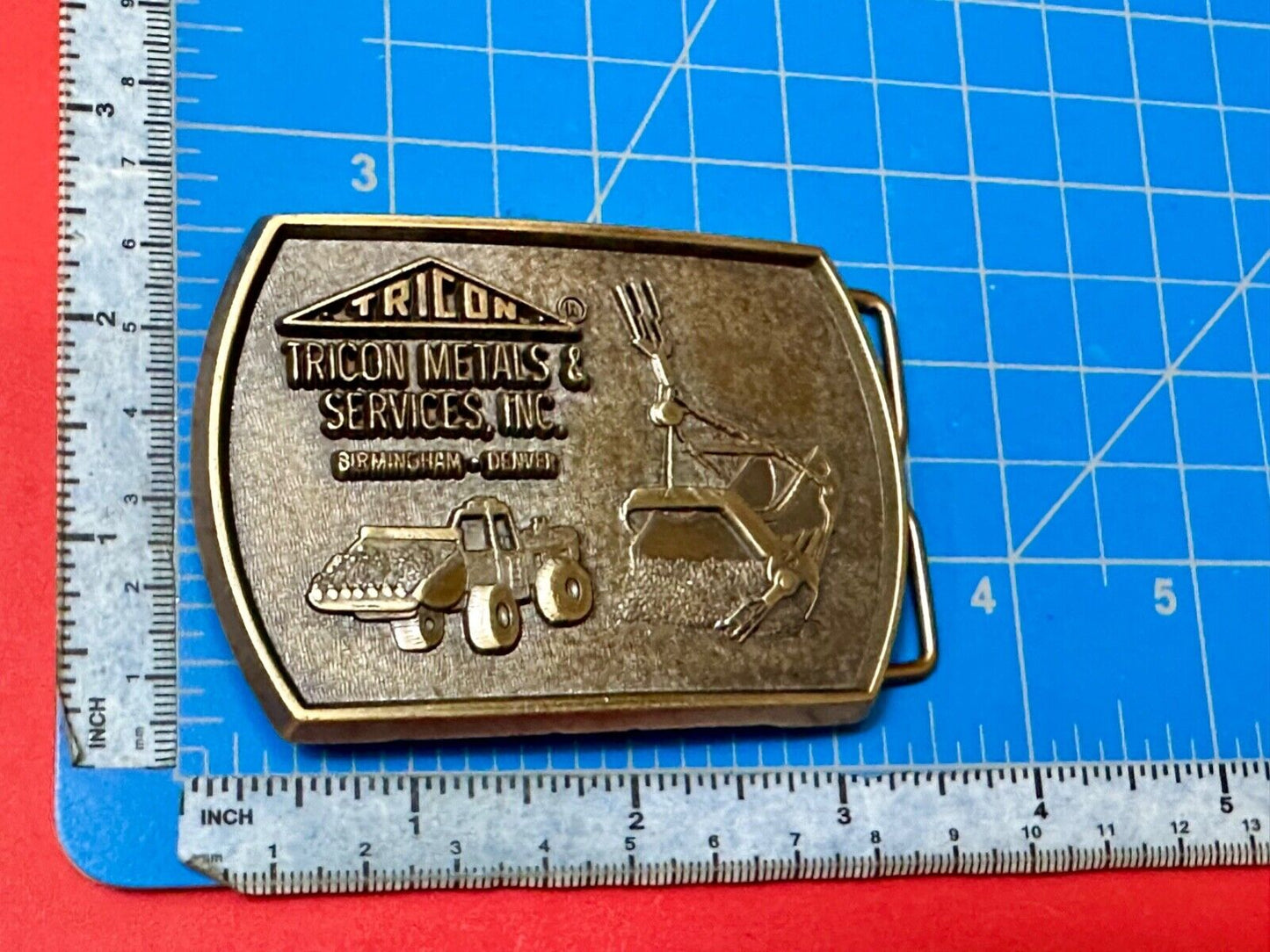 Tricon Metals & services INC Birmingham Denver promo brass belt buckle by RJ