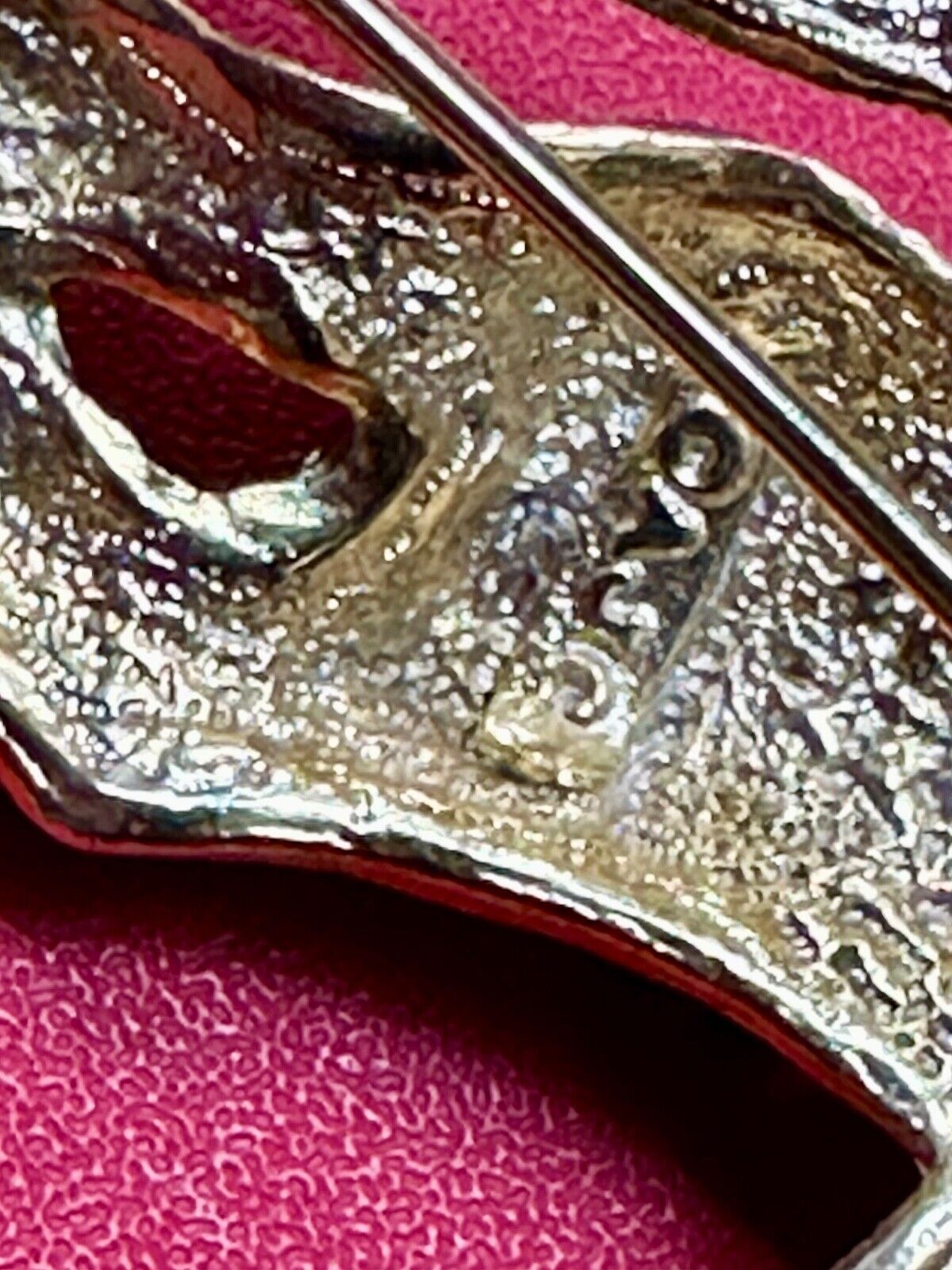 AJC signed MOUSE on Candy Cane Holliday Pin /  Brooch