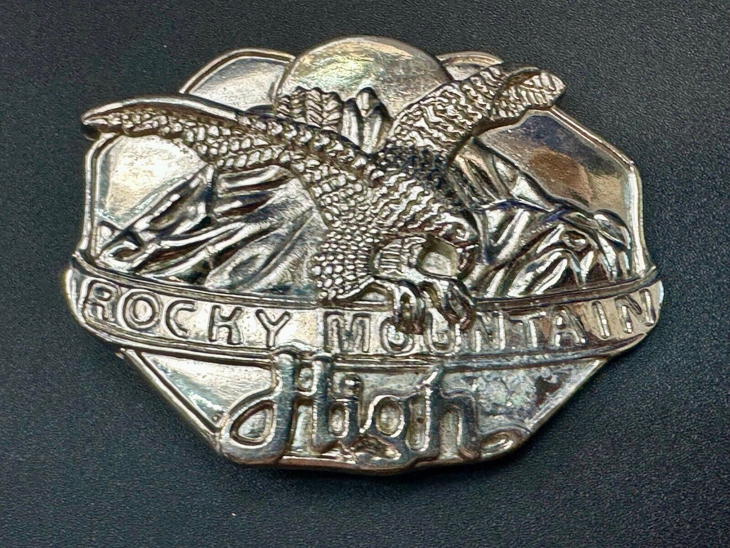 Vintage  Rockey Mountain High Eagle Mountains Silver Tone belt buckle